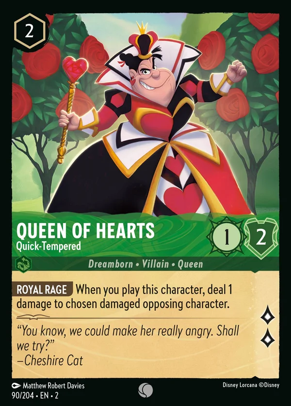 Queen of Hearts - Quick-Tempered — Disney Lorcana Character card from Rise of the Floodborn