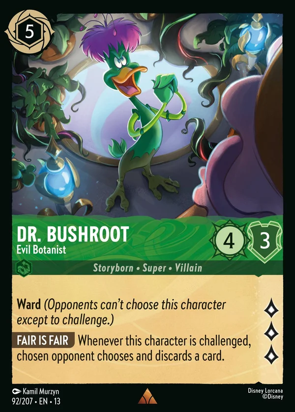 Dr. Bushroot - Evil Botanist — Disney Lorcana Character card from Attack of the Vine!