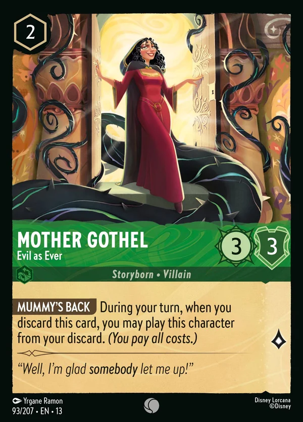 Mother Gothel - Evil as Ever — Disney Lorcana Character card from Attack of the Vine!
