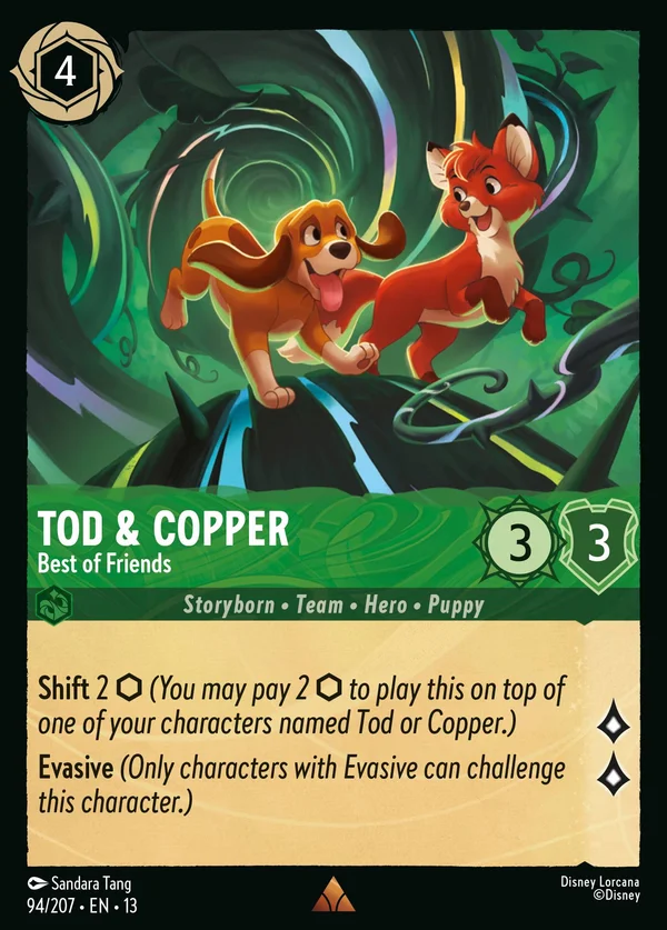 Tod & Copper - Best of Friends — Disney Lorcana Character card from Attack of the Vine!