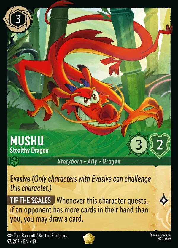 Mushu - Stealthy Dragon — Disney Lorcana Character card from Attack of the Vine!