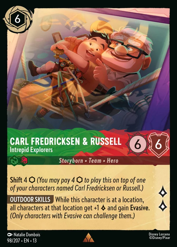 Carl Fredricksen & Russell - Intrepid Explorers — Disney Lorcana Character card from Attack of the Vine!