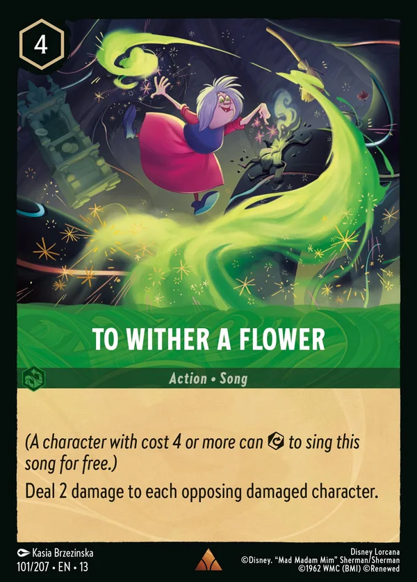 To Wither a Flower — Disney Lorcana Action card from Attack of the Vine!