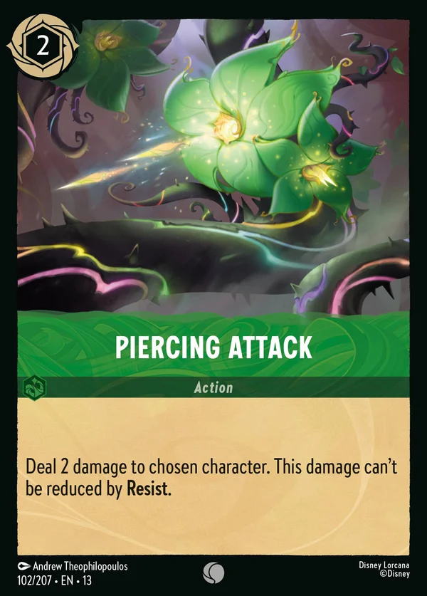 Piercing Attack — Disney Lorcana Action card from Attack of the Vine!