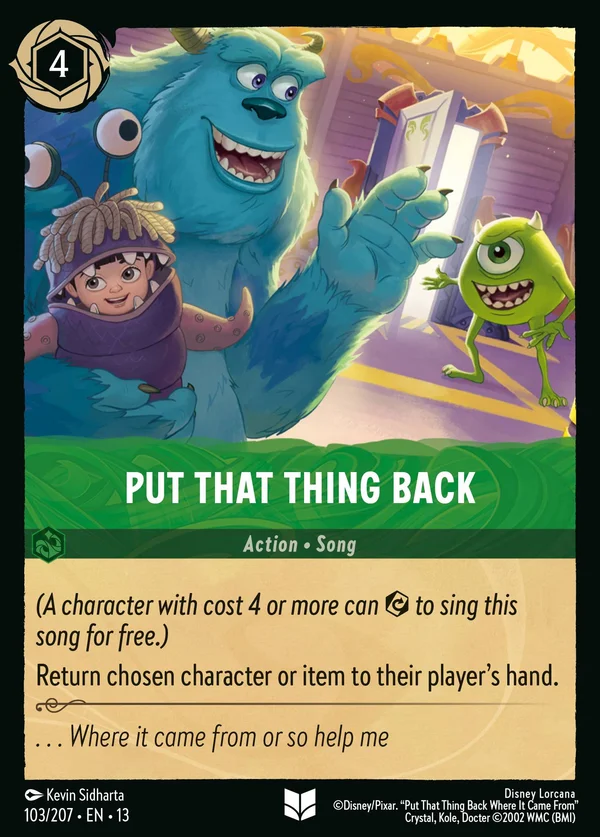 Put That Thing Back — Disney Lorcana Action card from Attack of the Vine!