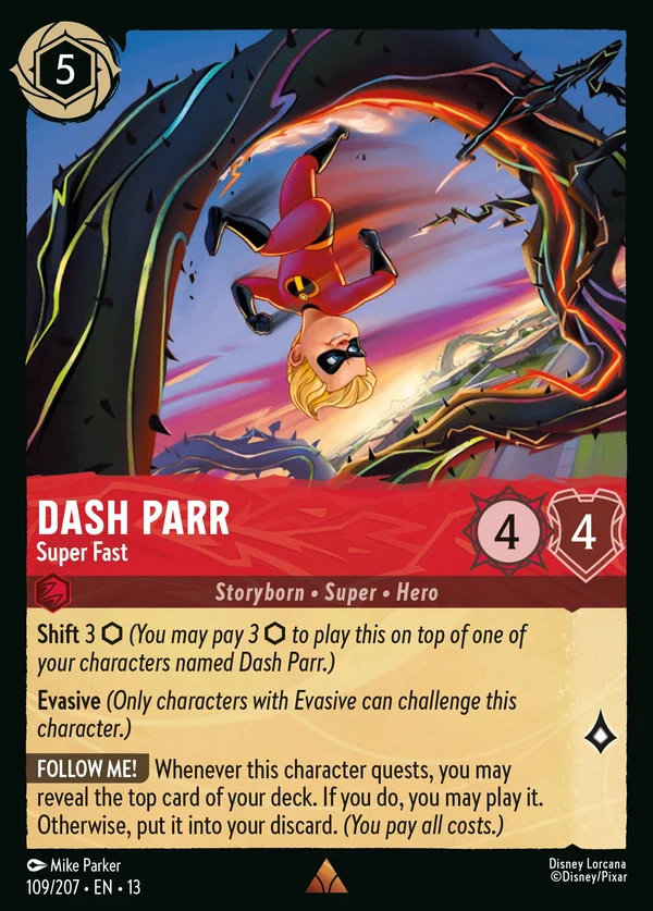 Dash Parr - Super Fast — Disney Lorcana Character card from Attack of the Vine!