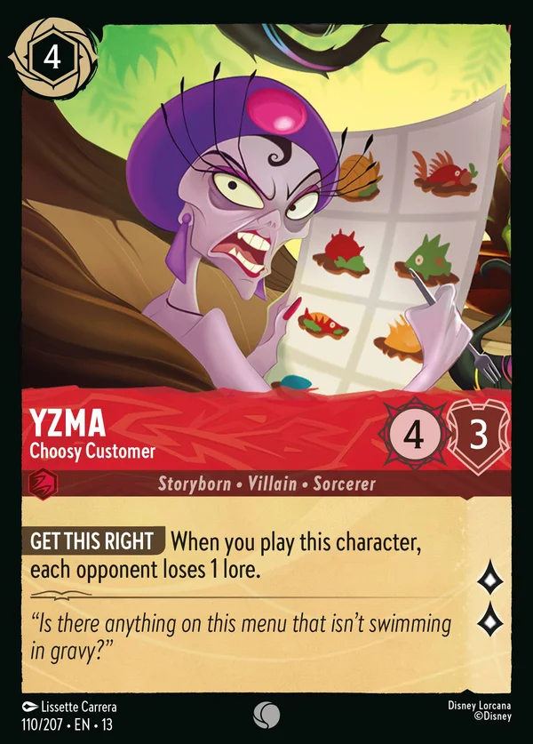 Yzma - Choosy Customer — Disney Lorcana Character card from Attack of the Vine!
