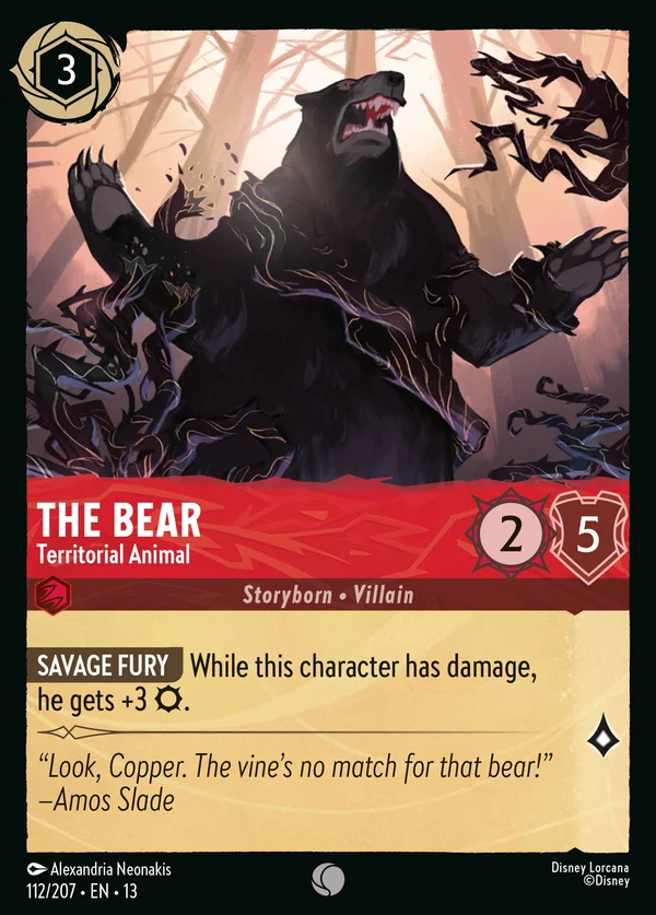 The Bear - Territorial Animal — Disney Lorcana Character card from Attack of the Vine!
