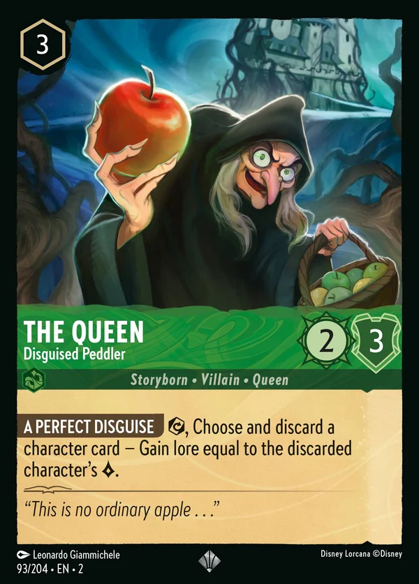 The Queen - Disguised Peddler — Disney Lorcana Character card from Rise of the Floodborn