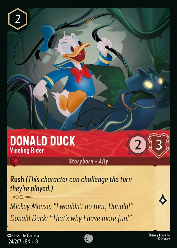 Donald Duck - Vineling Rider — Disney Lorcana Character card from Attack of the Vine!