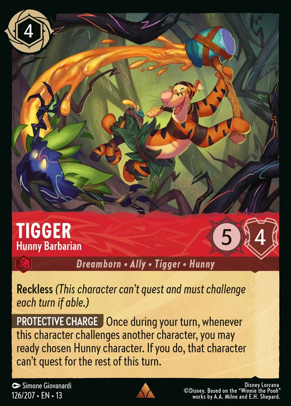 Tigger - Hunny Barbarian — Disney Lorcana Character card from Attack of the Vine!