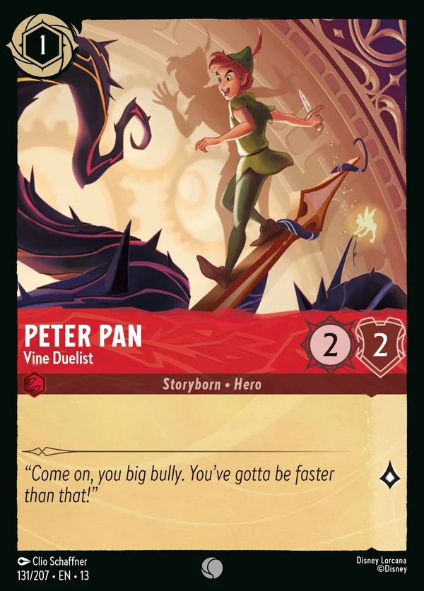 Peter Pan - Vine Duelist — Disney Lorcana Character card from Attack of the Vine!
