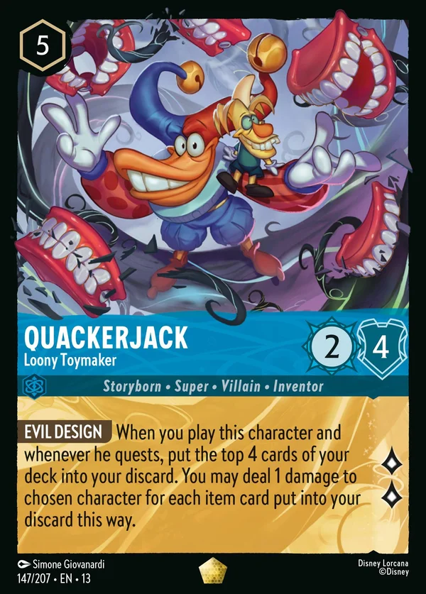 Quackerjack - Loony Toymaker — Disney Lorcana Character card from Attack of the Vine!