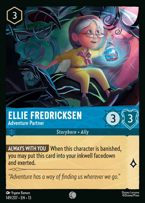 Ellie Fredricksen - Adventure Partner — Disney Lorcana Character card from Attack of the Vine!