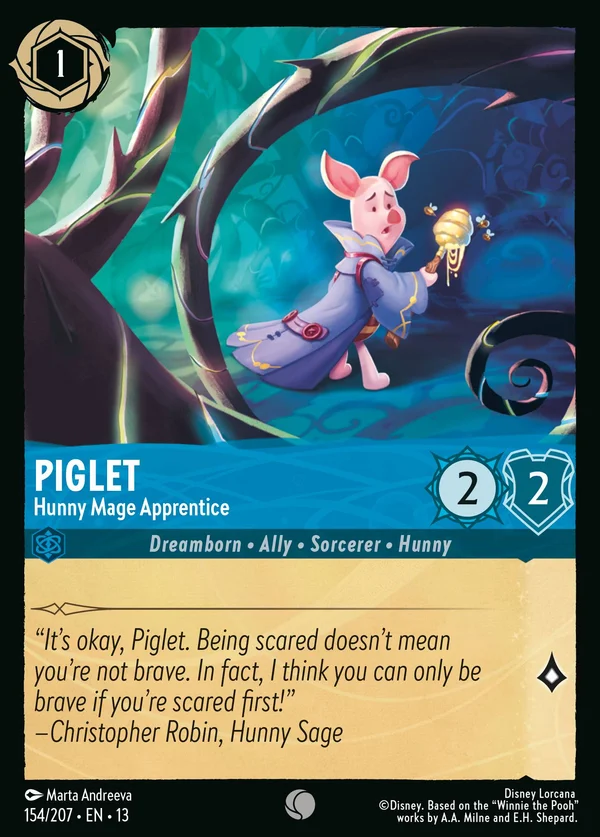Piglet - Hunny Mage Apprentice — Disney Lorcana Character card from Attack of the Vine!