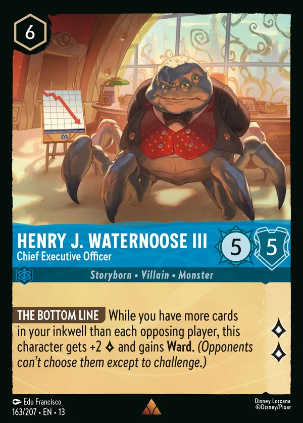 Henry J. Waternoose III - Chief Executive Officer — Disney Lorcana Character card from Attack of the Vine!