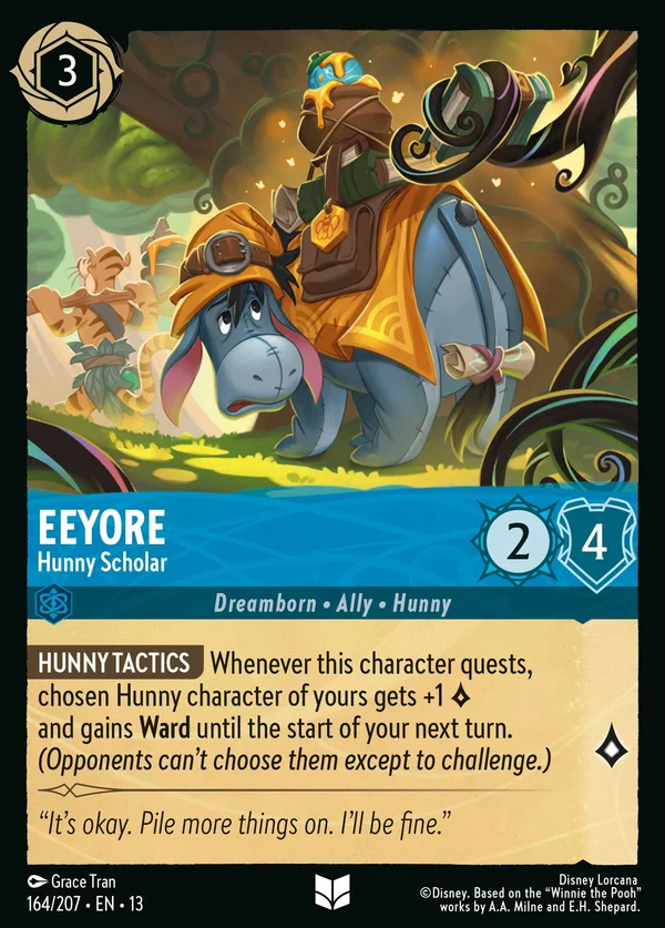 Eeyore - Hunny Scholar — Disney Lorcana Character card from Attack of the Vine!