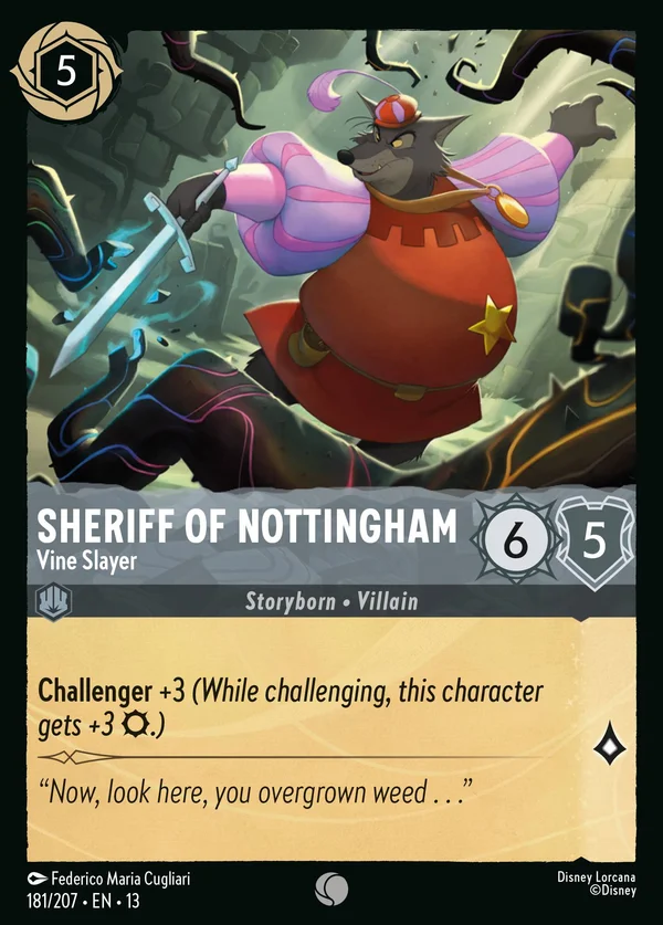 Sheriff of Nottingham - Vine Slayer — Disney Lorcana Character card from Attack of the Vine!