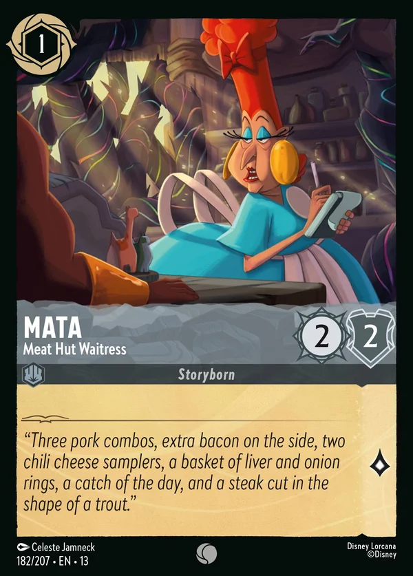 Mata - Meat Hut Waitress — Disney Lorcana Character card from Attack of the Vine!