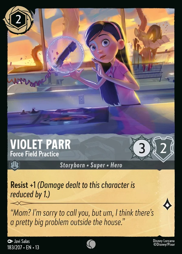 Violet Parr - Force Field Practice — Disney Lorcana Character card from Attack of the Vine!