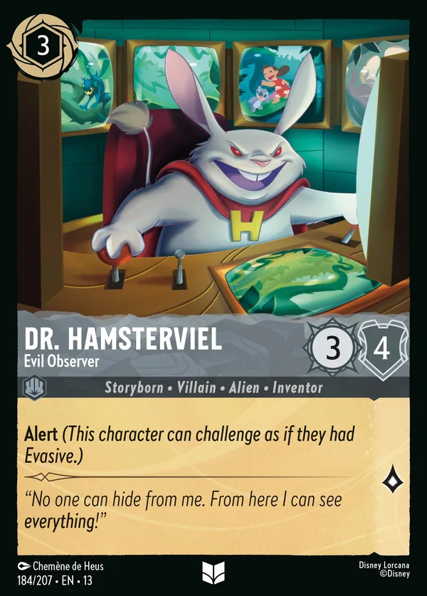 Dr. Hamsterviel - Evil Observer — Disney Lorcana Character card from Attack of the Vine!