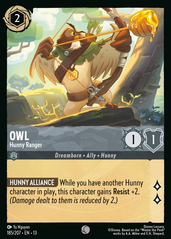 Owl - Hunny Ranger — Disney Lorcana Character card from Attack of the Vine!