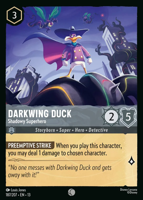 Darkwing Duck - Shadowy Superhero — Disney Lorcana Character card from Attack of the Vine!