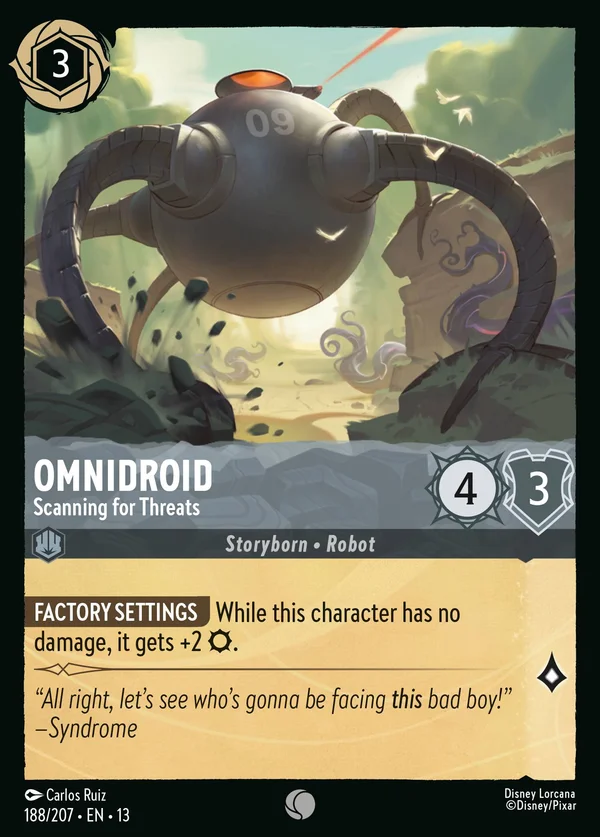Omnidroid - Scanning for Threats — Disney Lorcana Character card from Attack of the Vine!
