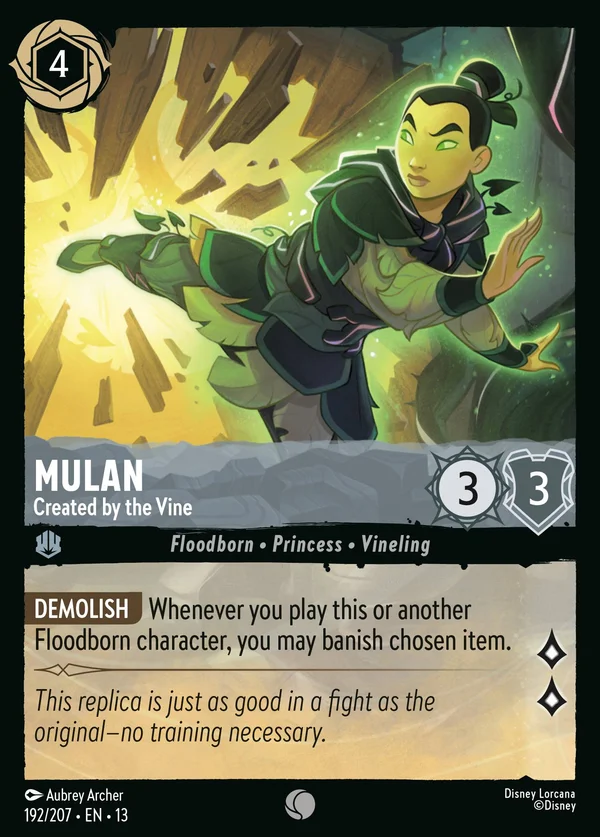 Mulan - Created by the Vine — Disney Lorcana Character card from Attack of the Vine!