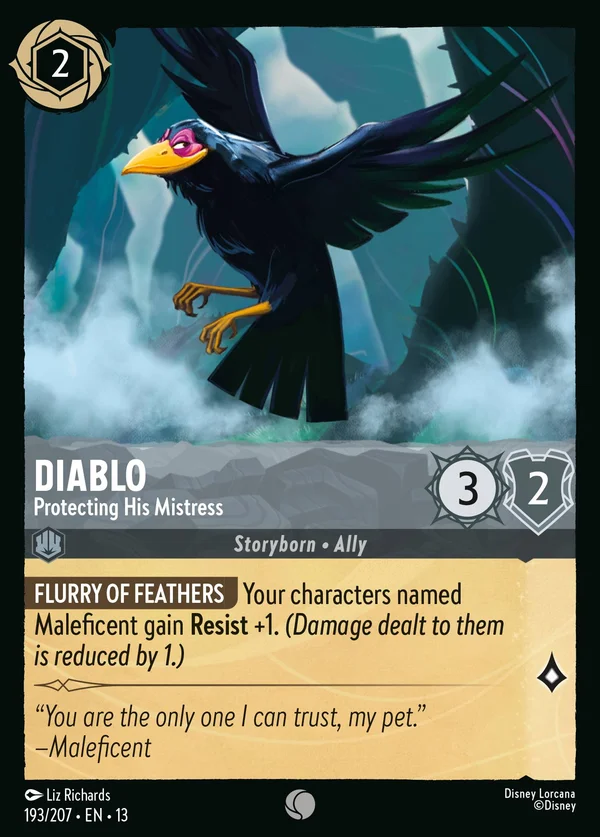 Diablo - Protecting His Mistress — Disney Lorcana Character card from Attack of the Vine!