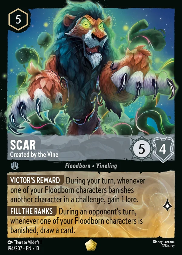 Scar - Created by the Vine — Disney Lorcana Character card from Attack of the Vine!