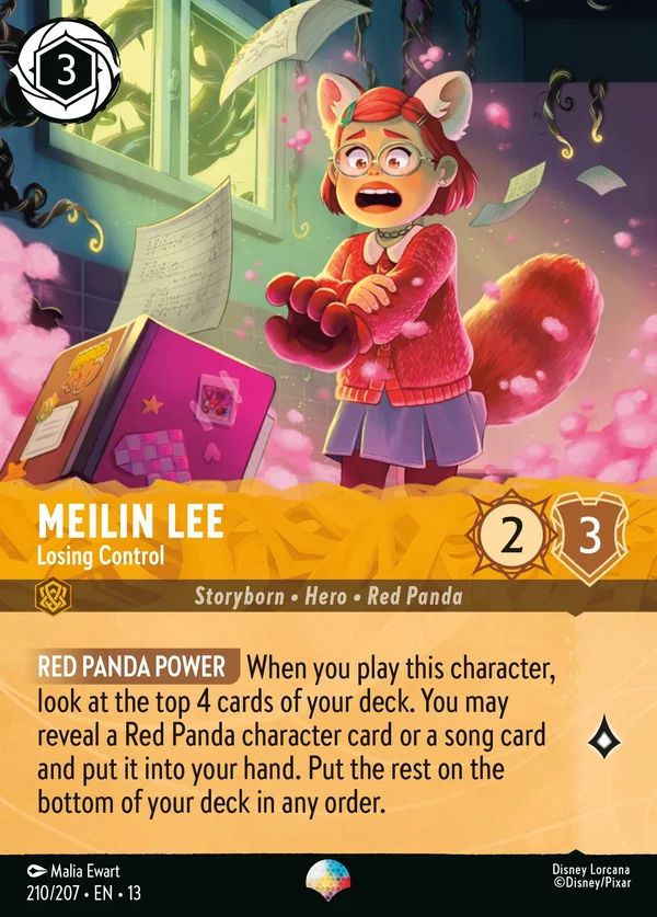 Meilin Lee - Losing Control — Disney Lorcana Character card from Attack of the Vine!