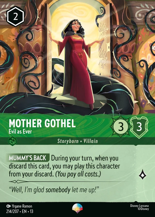 Mother Gothel - Evil as Ever — Disney Lorcana Character card from Attack of the Vine!