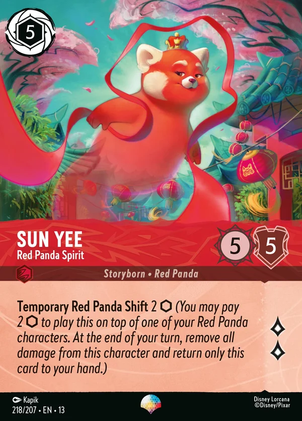 Sun Yee - Red Panda Spirit — Disney Lorcana Character card from Attack of the Vine!