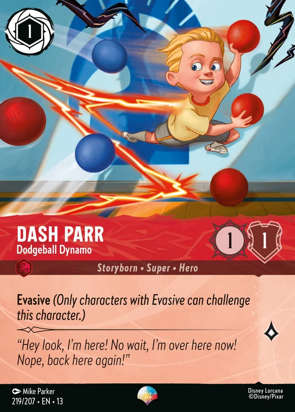 Dash Parr - Dodgeball Dynamo — Disney Lorcana Character card from Attack of the Vine!
