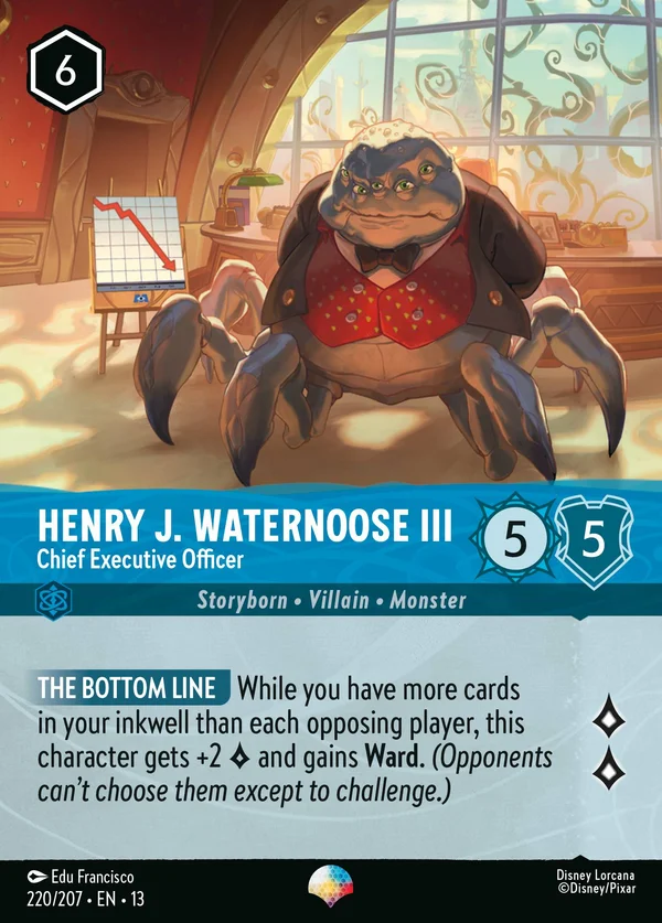 Henry J. Waternoose III - Chief Executive Officer — Disney Lorcana Character card from Attack of the Vine!
