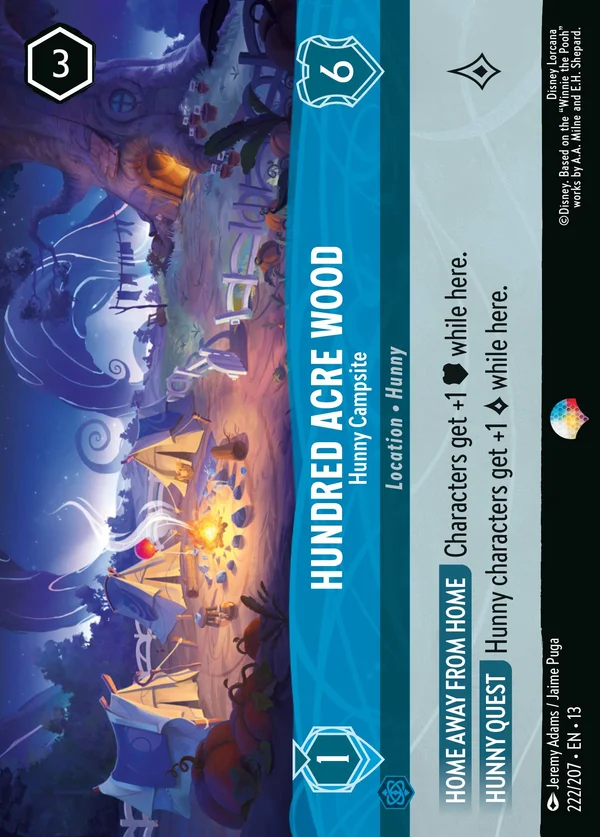 Hundred Acre Wood - Hunny Campsite — Disney Lorcana Location card from Attack of the Vine!