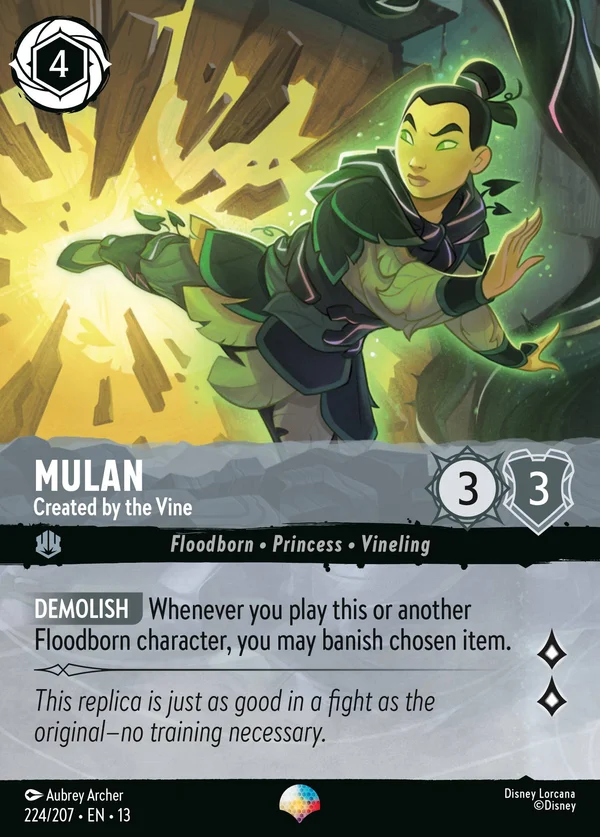 Mulan - Created by the Vine — Disney Lorcana Character card from Attack of the Vine!