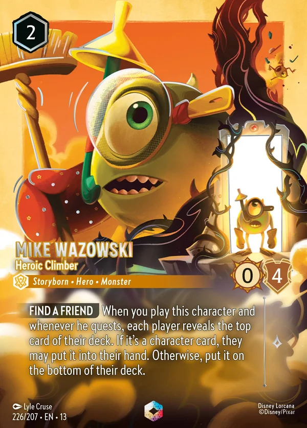 Mike Wazowski - Heroic Climber — Disney Lorcana Character card from Attack of the Vine!