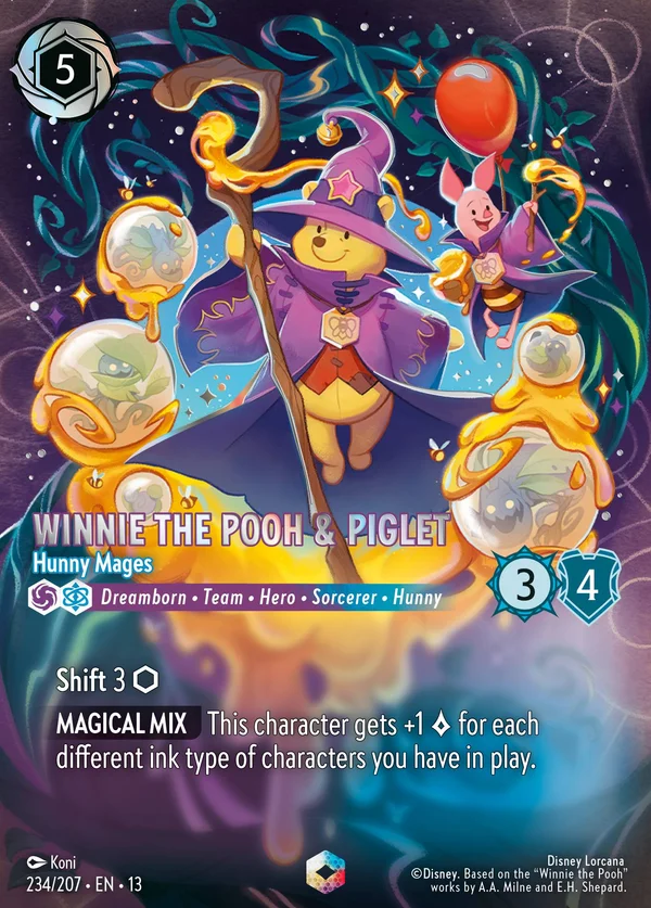 Winnie the Pooh & Piglet - Hunny Mages — Disney Lorcana Character card from Attack of the Vine!