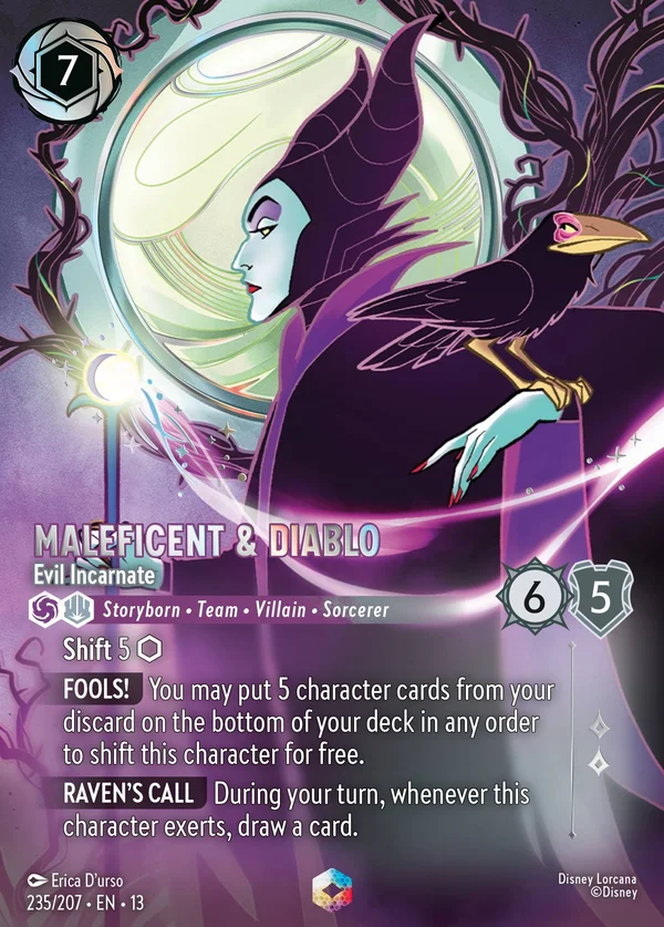 Maleficent & Diablo - Evil Incarnate — Disney Lorcana Character card from Attack of the Vine!