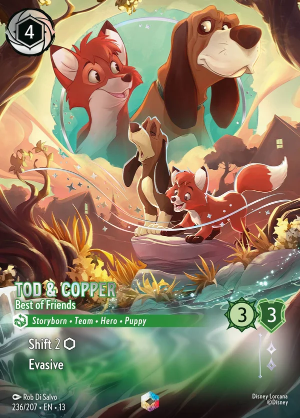 Tod & Copper - Best of Friends — Disney Lorcana Character card from Attack of the Vine!