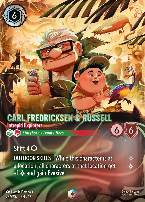 Carl Fredricksen & Russell - Intrepid Explorers — Disney Lorcana Character card from Attack of the Vine!