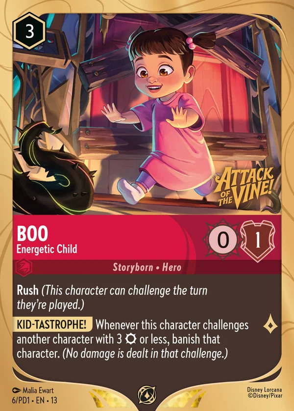 Boo - Energetic Child — Disney Lorcana Character card from Attack of the Vine!