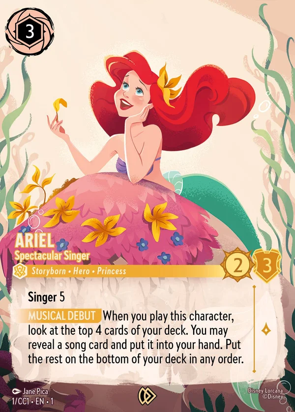 Ariel - Spectacular Singer — Disney Lorcana Character card from The First Chapter