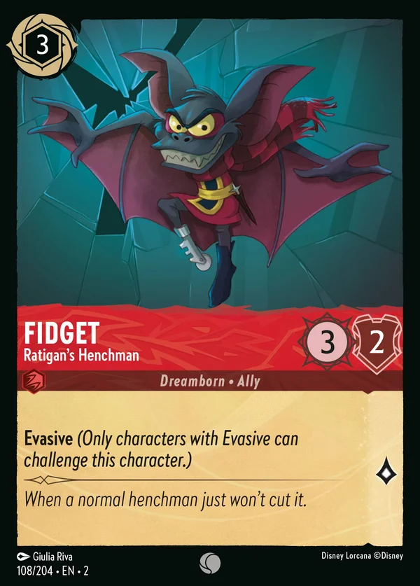 Fidget - Ratigan's Henchman — Disney Lorcana Character card from Rise of the Floodborn