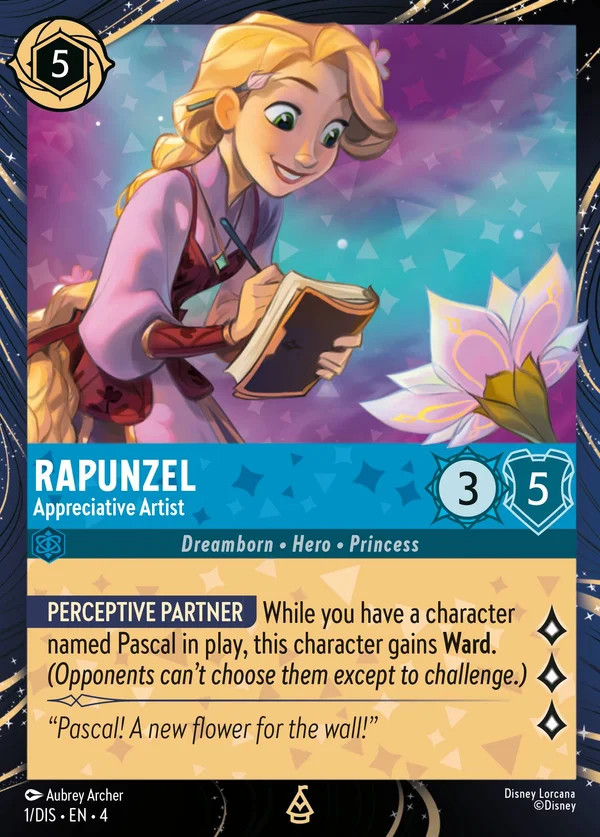Rapunzel - Appreciative Artist — Disney Lorcana Character card from Ursula's Return