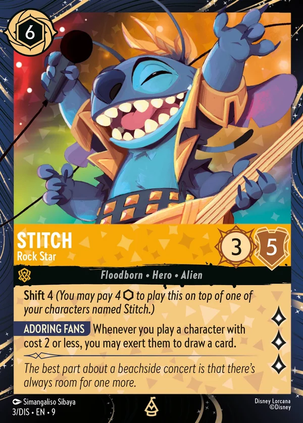 Stitch - Rock Star — Disney Lorcana Character card from Fabled