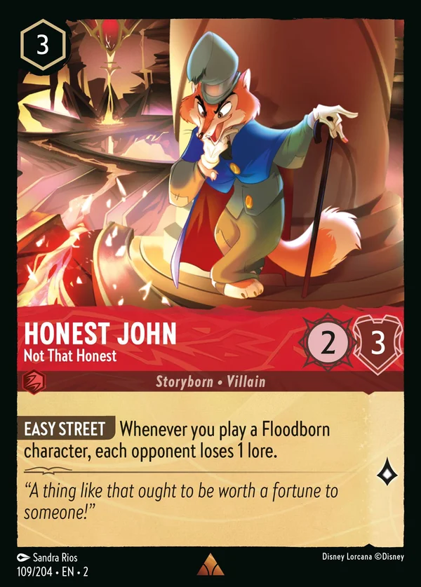 Honest John - Not That Honest — Disney Lorcana Character card from Rise of the Floodborn