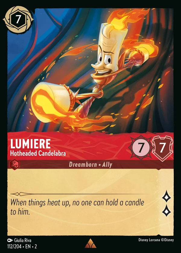 Lumiere - Hotheaded Candelabra — Disney Lorcana Character card from Rise of the Floodborn
